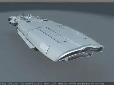Hovercraft futuristic looking vehicle 3D model