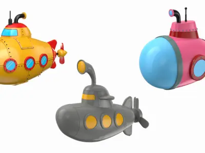 Cartoon Submarines Collection 3D model
