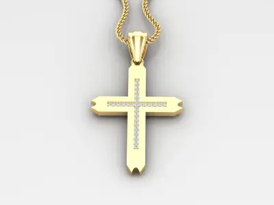 100 Light Gold Cross Jesus Christ Pendant STL and 3dm Album V4 3D print model