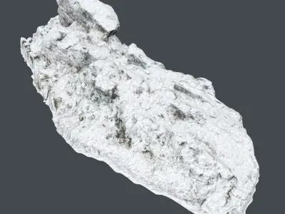 3d scanned rock cliff A Snow 3D model