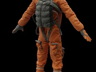 Astronaut orange space suit 3D model