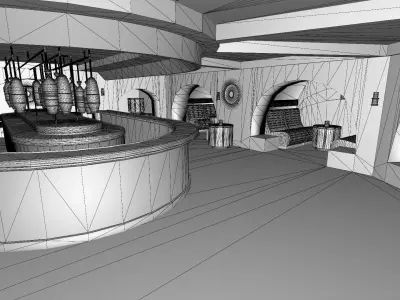 Star Wars Cantina Interior 3D model Low-poly 3D model