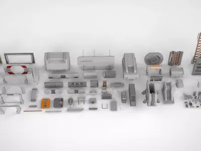 Sci-Fi architecture Elements collection 15 3D model