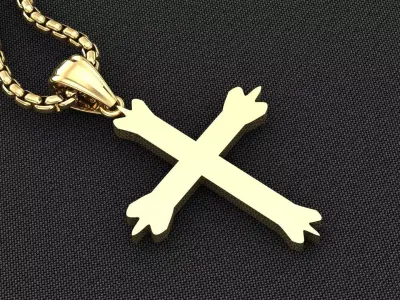 High Cross Pendant Light Gold 18K 3CP067 3D model