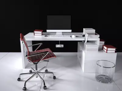 Office Desk - Interior Office Furniture 02 3D model