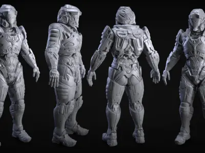 Sci-Fi Armors Sculpt Bundle 1 3D model