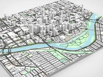 Cityscape Calgary Canada  3D model