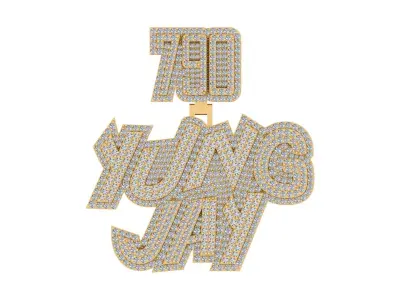 Custom Iced-Out Dual Nameplate Pendant  3D print model