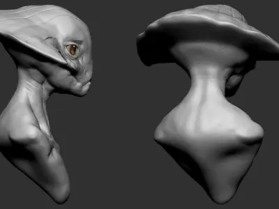 Alien Head 01 3D model