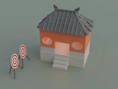 Low Poly STRATEGY Set - 13 Unique Models Mega Pack  ASIAN-STYLE Low-poly 3D model