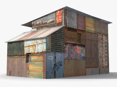 Slum x14 Low-poly 3D model