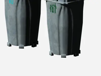 Outdoor plastic cage type circular recycling bin Low-poly 3D model