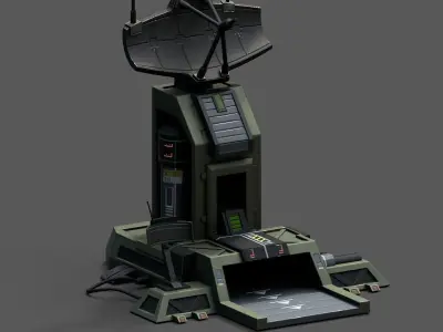 Scifi station building exterior skyscraper sci fi space  Low-poly 3D model