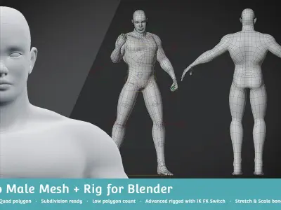 Base Meshes Character Starter Kit Low-poly 3D model