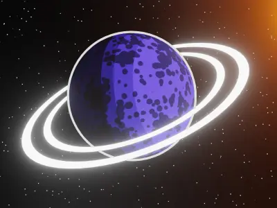 Stylized Procedural Cartoon Planet Set - 3D Space Props 3D model