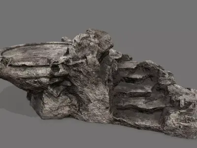 Ladder 5 rock Low-poly 3D model