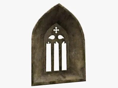 Medieval window Low-poly 3D model