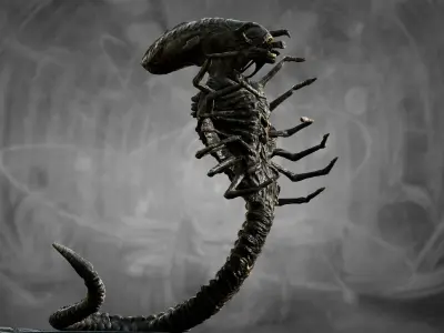 Xenomorph Snake Low-poly 3D model