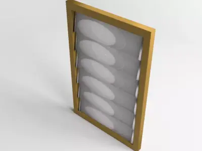 Window 7 glass display case with six ovals 3D model