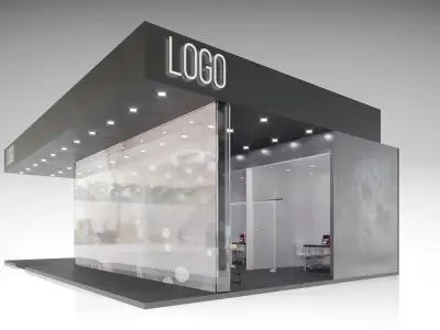 exhibition design 12x8m corona renderer 3D model