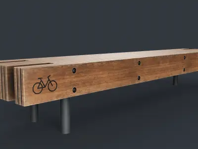 Modern Outdoor Bench 51 PBR Game Ready Low-poly 3D model