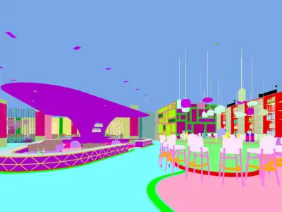 Business Restaurant - Coffee - Banquet  143 3D model