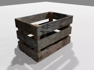 Wooden Crate for Fruits Vegetables - Caixote de Madeira Frutas Low-poly 3D model