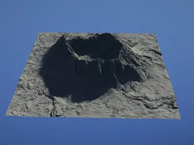 Landscape Environment Volcano Snow 20 Low-poly 3D model