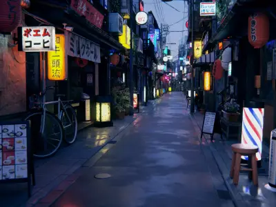 Japanese City Streets Pack 3D model