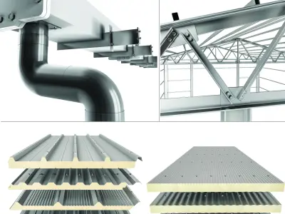 sloped roof-sandwich panel 3D model