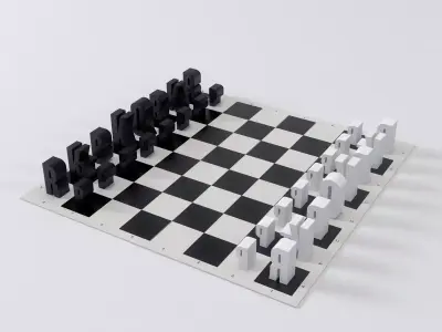 Typographic Chess 3D model