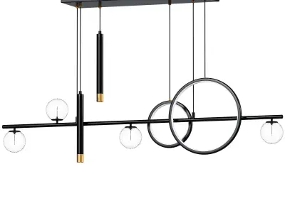 Modern LED Pendant Lights Linear LED Chandelier 3D model