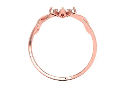 Solitaire Wedding Engagement Women Flower Bypass Rings 3D print model