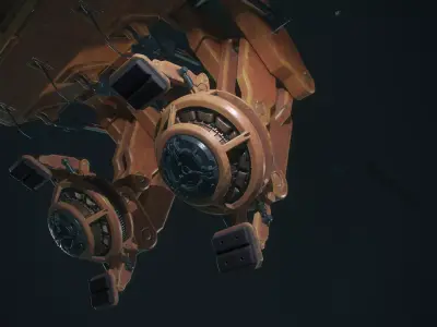 Futuristic crane Low-poly 3D model