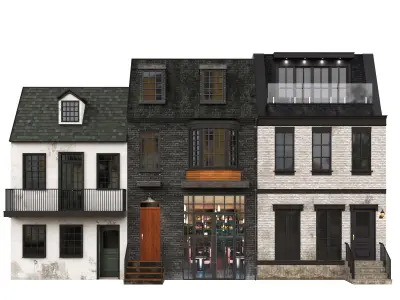 Building04 townhouse Low-poly 3D model