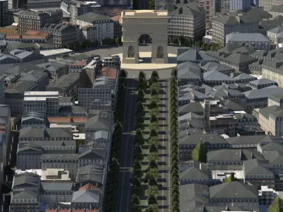 Arc De Triomphe Paris Low-poly 3D model