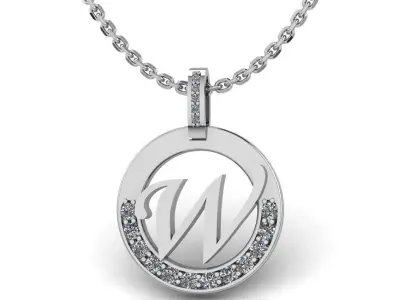 W Letter Pendant 3D print model