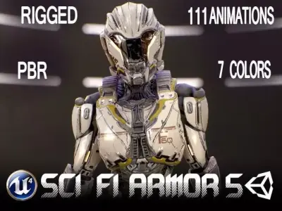 Sci-Fi Armor 5 Low-poly 3D model