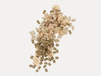 wood and cardboard boxes pallet pile 3 3D model