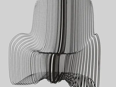 Pergola dining table with metal base 3D model