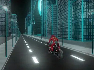 Sci-Fi Gaming City Exterior  Low-poly 3D model