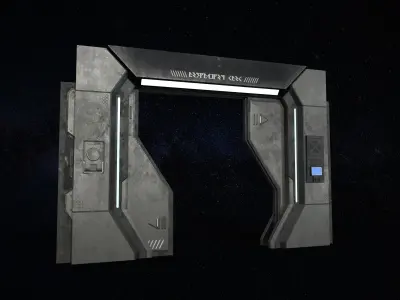Sci-Fi Door Version 1 Low-poly 3D model