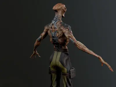 Alien humanoid Low-poly 3D model
