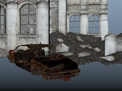 Detailed Ruined Building A20 3D model