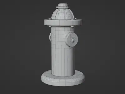 Fire Hydrant Low-poly 3D model
