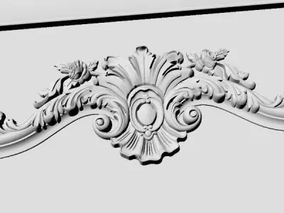 Carved decors door 3D model