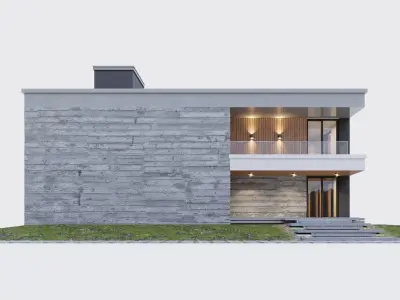 Modern two storey villa 3D model