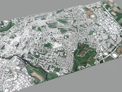 Cityscape  Exeter England 3D model