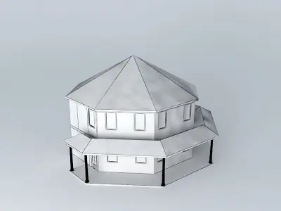 Octagon Cottage Free 3D model