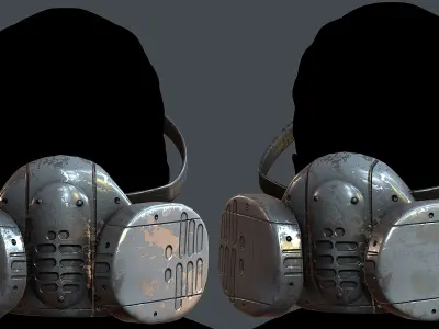 Gas mask helmet 3d model scifi Low-poly  Low-poly 3D model 486